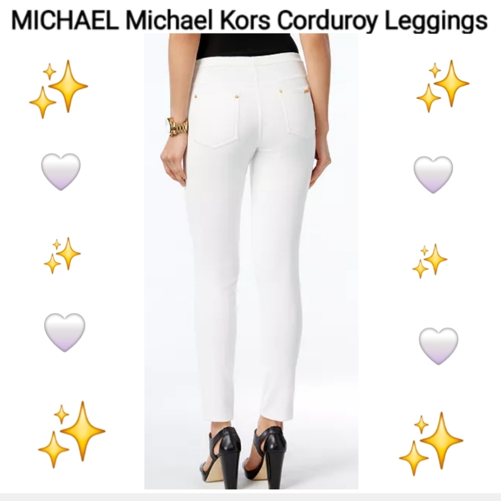 Michael Kors White Corduroy Leggings Size M